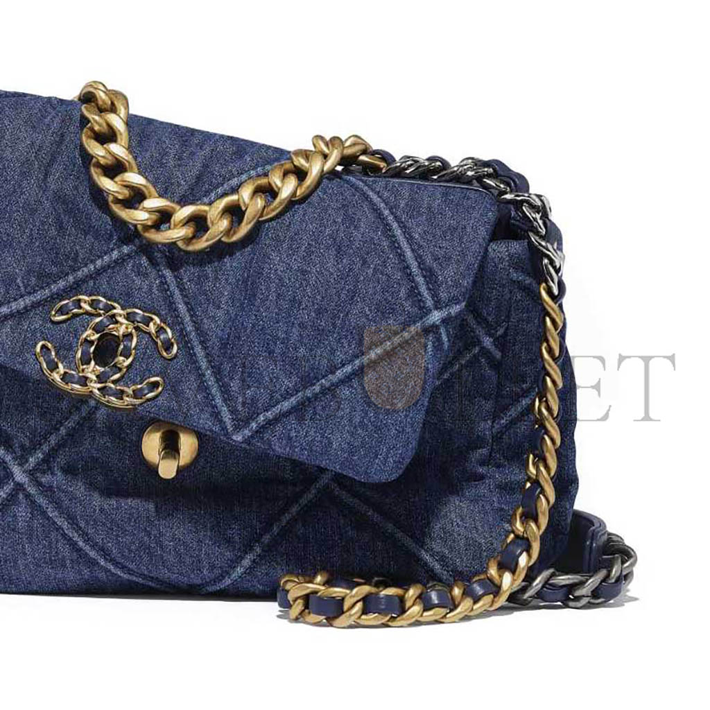 Ch*el 19 flap bag in denim as1160 (26*16*9cm)